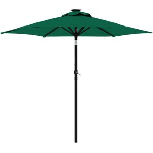 vidaXL Garden Parasol with LEDs and Steel Pole - Garden Parasol vidaXL Garden Parasol with LEDs and Steel Pole - Garden Parasol