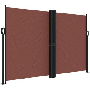 vidaXL Brown 160x600cm Retractable Side Awning - Side Awning vidaXL Brown 160x600cm Retractable Side Awning - Side Awning