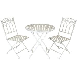 Charles Bentley Rustic Wrought Iron Bistro Set Lightweight Garden Outdoor, Stron Charles Bentley Rustic Wrought Iron Bistro Set Lightweight Garden Outdoor, Stron