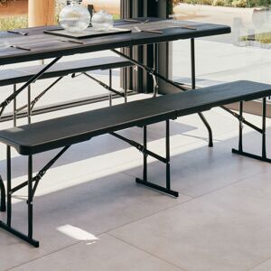 Novecrafto (Black Folding Bench) Heavy-Duty Picnic Folding Table Beer Bench Garden Folding Novecrafto (Black Folding Bench) Heavy-Duty Picnic Folding Table Beer Bench Garden Folding