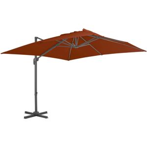 vidaXL Cantilever Umbrella with Aluminium Pole Terracotta 300x300 cm Sunshade vidaXL Cantilever Umbrella with Aluminium Pole Terracotta 300x300 cm Sunshade