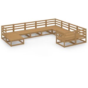 vidaXL Solid Pinewood Garden Lounge Set 10 Piece Wooden Furniture Sofa Set vidaXL Solid Pinewood Garden Lounge Set 10 Piece Wooden Furniture Sofa Set