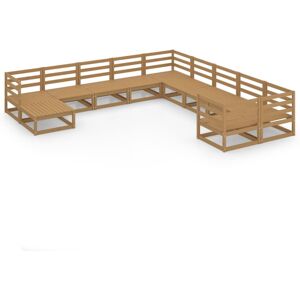 vidaXL Solid Pinewood Garden Lounge Set 11 Piece Wooden Furniture Sofa Set vidaXL Solid Pinewood Garden Lounge Set 11 Piece Wooden Furniture Sofa Set