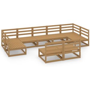 vidaXL Solid Pinewood Garden Lounge Set 9 Piece Wooden Furniture Sofa Set vidaXL Solid Pinewood Garden Lounge Set 9 Piece Wooden Furniture Sofa Set