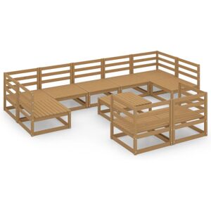 vidaXL Solid Pinewood Garden Lounge Set 10 Piece Wooden Furniture Sofa Set vidaXL Solid Pinewood Garden Lounge Set 10 Piece Wooden Furniture Sofa Set
