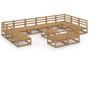 vidaXL Solid Pinewood Garden Lounge Set 13 Piece Wooden Furniture Sofa Set vidaXL Solid Pinewood Garden Lounge Set 13 Piece Wooden Furniture Sofa Set