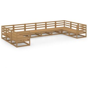 vidaXL Solid Pinewood Garden Lounge Set 10 Piece Wooden Furniture Sofa Set - Garden Lounge Set vidaXL Solid Pinewood Garden Lounge Set 10 Piece Wooden Furniture Sofa Set - Garden Lounge Set