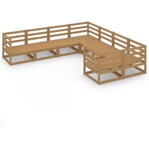 vidaXL Solid Pinewood Garden Lounge Set 8 Piece Wooden Furniture Sofa Set vidaXL Solid Pinewood Garden Lounge Set 8 Piece Wooden Furniture Sofa Set