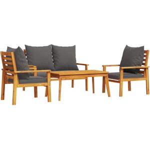 vidaXL Outdoor Furniture Set - Brown & Grey, 4 pcs vidaXL Outdoor Furniture Set - Brown & Grey, 4 pcs