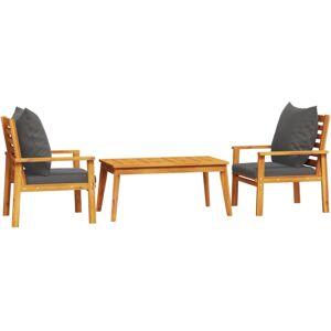 (brown and grey, 2x chair + table) vidaXL Garden Lounge Set with Cushions Outdoo (brown and grey, 2x chair + table) vidaXL Garden Lounge Set with Cushions Outdoo