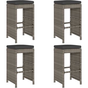 (grey, 4 pcs) vidaXL Garden Bar Stools with Cushions Pub Stool Chair Bar Chair P (grey, 4 pcs) vidaXL Garden Bar Stools with Cushions Pub Stool Chair Bar Chair P