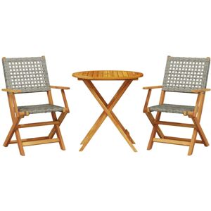 (grey, 70 x 75 cm) vidaXL Bistro Set 3 Piece Outdoor Bar Set Black Poly Rattan a (grey, 70 x 75 cm) vidaXL Bistro Set 3 Piece Outdoor Bar Set Black Poly Rattan a