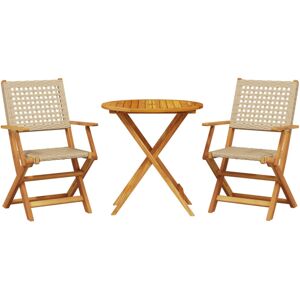 (beige, 70 x 75 cm) vidaXL Bistro Set 3 Piece Outdoor Bar Set Black Poly Rattan (beige, 70 x 75 cm) vidaXL Bistro Set 3 Piece Outdoor Bar Set Black Poly Rattan