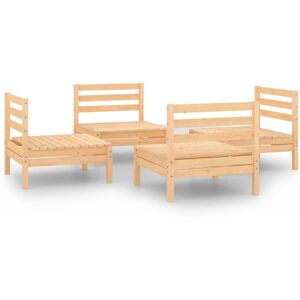 vidaXL Solid Pinewood Garden Lounge Set 4 Piece Outdoor Seating Sectional Sofa vidaXL Solid Pinewood Garden Lounge Set 4 Piece Outdoor Seating Sectional Sofa