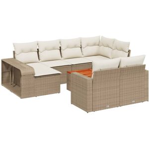 vidaXL Garden Sofa Set 11 Piece with Cushions Outdoor Sofa Beige Poly Rattan vidaXL Garden Sofa Set 11 Piece with Cushions Outdoor Sofa Beige Poly Rattan