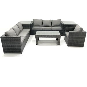 Fimous 7 Seater Rattan Garden Furniture Set Outdoor Lounger Sofa with Coffee Tab Fimous 7 Seater Rattan Garden Furniture Set Outdoor Lounger Sofa with Coffee Tab