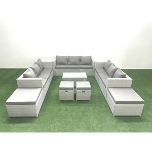 Fimous 9 Pieces Rattan Garden Furniture Set Outdoor Garden Sofa Coffee Table Set Fimous 9 Pieces Rattan Garden Furniture Set Outdoor Garden Sofa Coffee Table Set