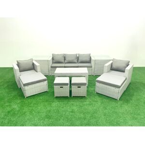 Fimous Rattan Garden Furniture Set Outdoor Lounger Sofa with Coffee Table 4 Foot Fimous Rattan Garden Furniture Set Outdoor Lounger Sofa with Coffee Table 4 Foot