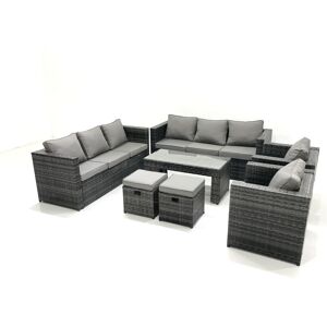 Fimous Rattan Garden Furniture Sofa Set with Coffee table Armchair 2 Small Foots Fimous Rattan Garden Furniture Sofa Set with Coffee table Armchair 2 Small Foots
