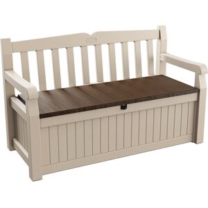 Keter Eden Bench 265L Outdoor 60% recycled Garden Furniture Storage Box Beige & Brown Keter Eden Bench 265L Outdoor 60% recycled Garden Furniture Storage Box Beige & Brown