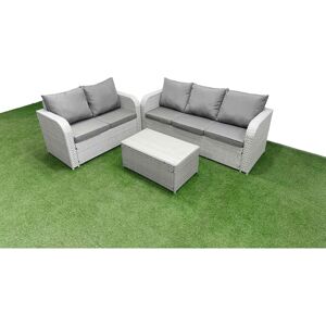 Fimous 5 Seater PE Rattan Wicker Garden Furniture Patio Conservatory Sofa Set wi Fimous 5 Seater PE Rattan Wicker Garden Furniture Patio Conservatory Sofa Set wi