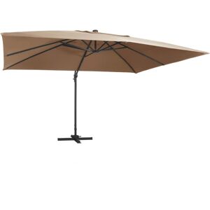 vidaXL Taupe Cantilever Umbrella with LED Lights 400x300 cm vidaXL Taupe Cantilever Umbrella with LED Lights 400x300 cm