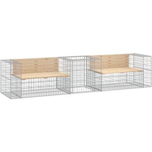 (natural pine) vidaXL Garden Bench Outdoor Park Bench with Gabion Basket Solid W (natural pine) vidaXL Garden Bench Outdoor Park Bench with Gabion Basket Solid W