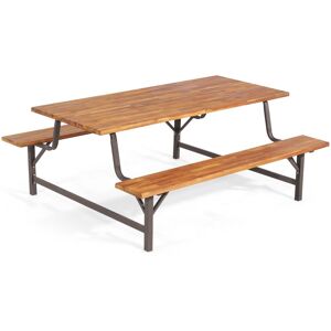 Costway Picnic Table Bench Set Solid Outdoor Wood Patio Dining Table and Bench Costway Picnic Table Bench Set Solid Outdoor Wood Patio Dining Table and Bench