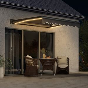 Outsunny 2.5 x 2m Electric Awning with LED Light, Sun Canopies for Patio Outsunny 2.5 x 2m Electric Awning with LED Light, Sun Canopies for Patio