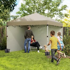 Outsunny 3x3 (M) Pop Up Gazebo Party Tent w/ 2 Sidewalls, Weight Bags Khaki Outsunny 3x3 (M) Pop Up Gazebo Party Tent w/ 2 Sidewalls, Weight Bags Khaki