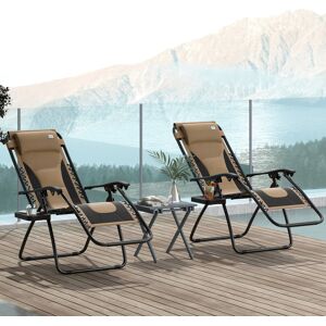 Outsunny 2 Pcs Zero Gravity Lounger Folding Recliner Chair w/ Cup Holder Outsunny 2 Pcs Zero Gravity Lounger Folding Recliner Chair w/ Cup Holder
