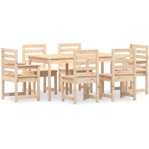 vidaXL Garden Dining Set Natural Pine 7 Piece - Garden Set vidaXL Garden Dining Set Natural Pine 7 Piece - Garden Set