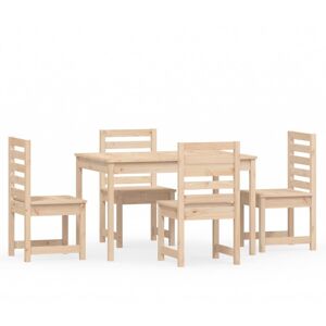 (natural pine) vidaXL Garden Dining Set Patio Dining Table and Chair 5 Piece Sol (natural pine) vidaXL Garden Dining Set Patio Dining Table and Chair 5 Piece Sol