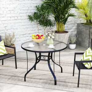 Outsunny Outdoor Dining Table with Parasol Hole, Round, 96.5 x 96.5 x 71 cm Outsunny Outdoor Dining Table with Parasol Hole, Round, 96.5 x 96.5 x 71 cm