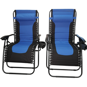 Samuel Alexander Set of 2 Luxury Padded Multi Position Zero Gravity Garden Relaxer Chair Lounger Samuel Alexander Set of 2 Luxury Padded Multi Position Zero Gravity Garden Relaxer Chair Lounger