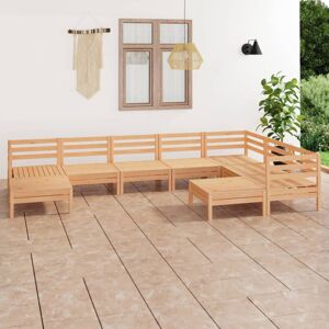 vidaXL 9 Piece Garden Lounge Set Solid Wood Pine vidaXL 9 Piece Garden Lounge Set Solid Wood Pine