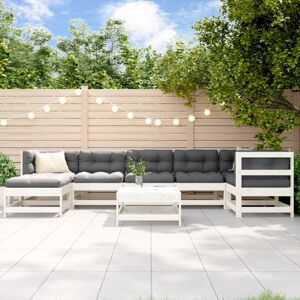 VIDAXL Pine White Modular Garden Furniture Set - 8 pcs VIDAXL Pine White Modular Garden Furniture Set - 8 pcs