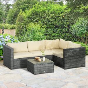 Outsunny Rattan Corner Sofa Set - Garden Furniture Outsunny Rattan Corner Sofa Set - Garden Furniture