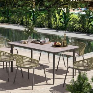 Outsunny Garden Table with Rust Resistant Metal Frame, Light Grey Outsunny Garden Table with Rust Resistant Metal Frame, Light Grey