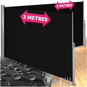 Tectake (black) Double sided awning wall retractable side sunshade windscreen windbreak Tectake (black) Double sided awning wall retractable side sunshade windscreen windbreak