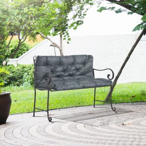 Outsunny Garden Bench Cushion - 2-Seater Padded Seat with Ties - Dark Grey Outsunny Garden Bench Cushion - 2-Seater Padded Seat with Ties - Dark Grey