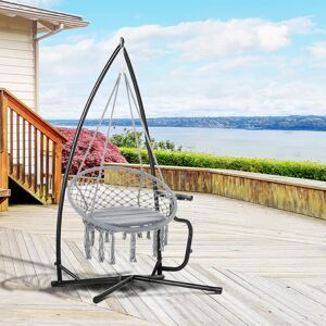 Outsunny Hammock Chair Stand Only Heavy Duty Metal C-Stand Indoor or Outdoor Outsunny Hammock Chair Stand Only Heavy Duty Metal C-Stand Indoor or Outdoor