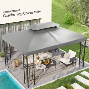 Outsunny 3x4m Gazebo Replacement Roof Canopy UV Cover - Grey Outsunny 3x4m Gazebo Replacement Roof Canopy UV Cover - Grey