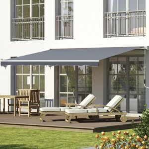 Outsunny Garden Sun Shade Canopy Retractable Awning - Garden Shade, 2.5 x 2m, Grey Outsunny Garden Sun Shade Canopy Retractable Awning - Garden Shade, 2.5 x 2m, Grey