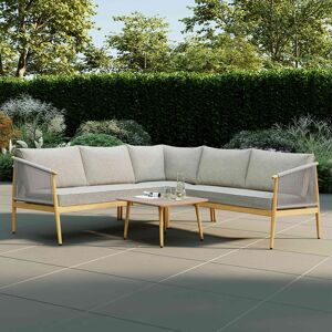 CHARLES BENTLEY 4-5 Seater Corner Sofa Set, Outdoor, Wood Effect, Rope Weave, We CHARLES BENTLEY 4-5 Seater Corner Sofa Set, Outdoor, Wood Effect, Rope Weave, We