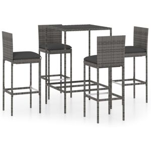 (70 x 70 x 110 cm/ 4 piece) vidaXL Garden Bar Set with Cushions 3/5/7 Piece Blac (70 x 70 x 110 cm/ 4 piece) vidaXL Garden Bar Set with Cushions 3/5/7 Piece Blac