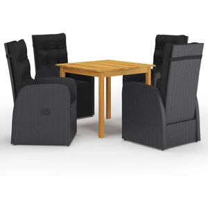 (black, 85 cm table length) vidaXL Garden Dining Set PatioTable and Chairs with (black, 85 cm table length) vidaXL Garden Dining Set PatioTable and Chairs with