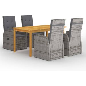 (grey, 150 cm table length) vidaXL Garden Dining Set PatioTable and Chairs with (grey, 150 cm table length) vidaXL Garden Dining Set PatioTable and Chairs with