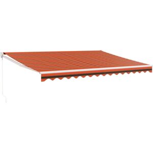 vidaXL Retractable Awning Canopy Orange and Brown 4.5x3 m Fabric and Aluminium vidaXL Retractable Awning Canopy Orange and Brown 4.5x3 m Fabric and Aluminium