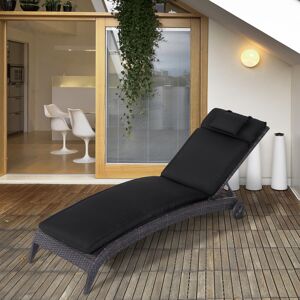 Outsunny Black Garden Sun Lounger - Sun Lounger Outsunny Black Garden Sun Lounger - Sun Lounger